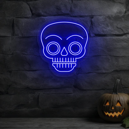 Glow Skull Neon Sign | Blue