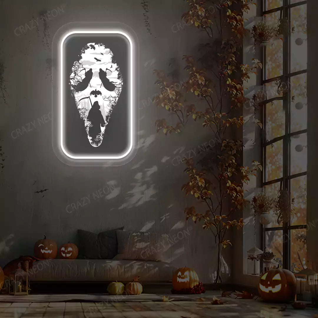 Slendrina X Reaper Illusion Neon Artwork | White