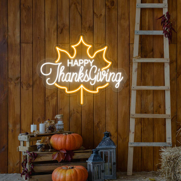 Happy Thanksgiving - Multicolor Neon Sign