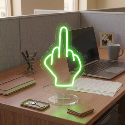 F OFF Mini Neon Sign in Green Color