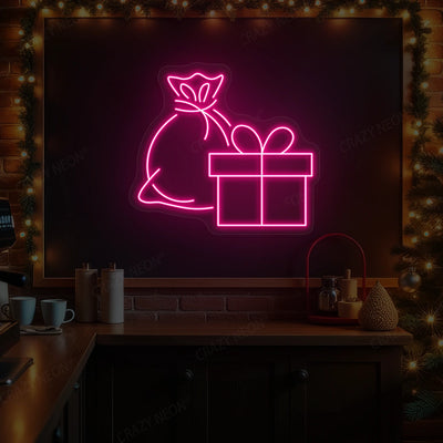 Gift Bag & Present Neon Sign | Pink