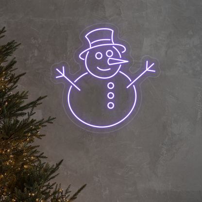 Snowman With Hat Neon Sign | CNUS023961