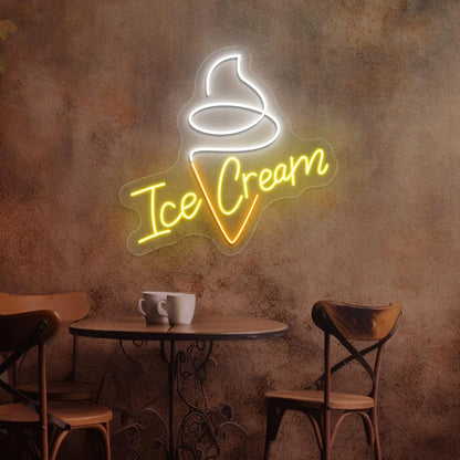 Ice Cream Neon Sign | Yellow