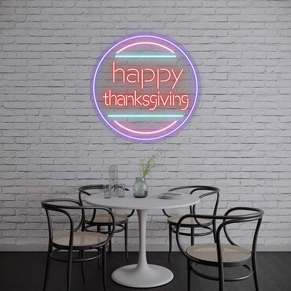 Happy Thanksgiving Day - Multicolor Neon Sign | CNUS021873