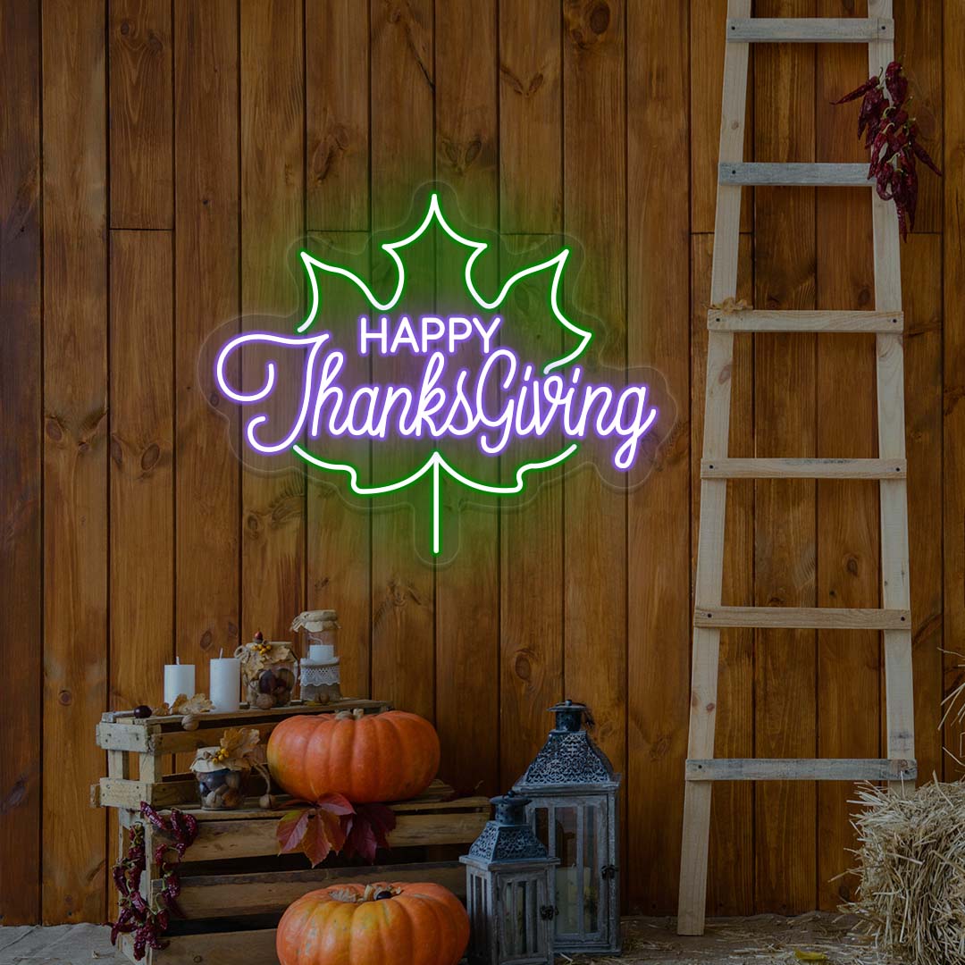 Happy Thanksgiving - Multicolor Neon Sign | CNUS021753