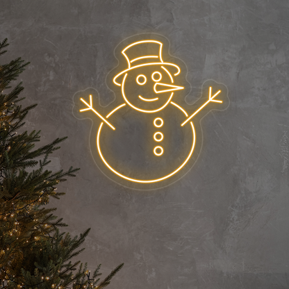 Snowman With Hat Neon Sign | CNUS023961