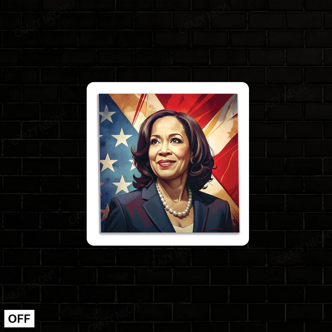 Kamala Harris for President Holo lit Acrylic Sign