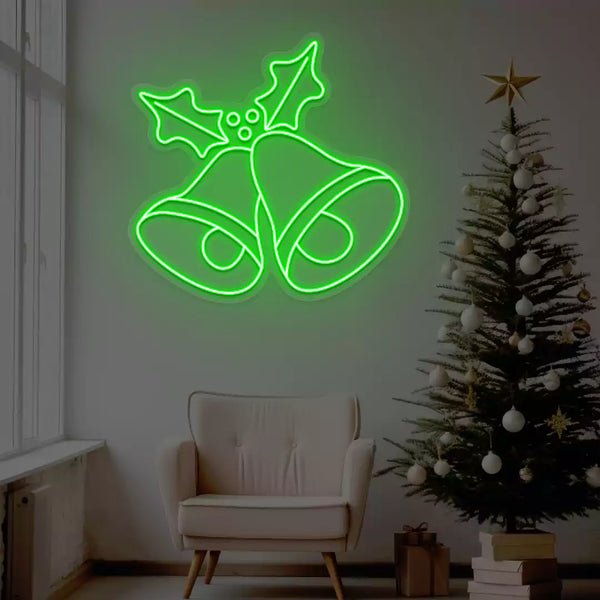 Jingle Bells Holly Neon Sign