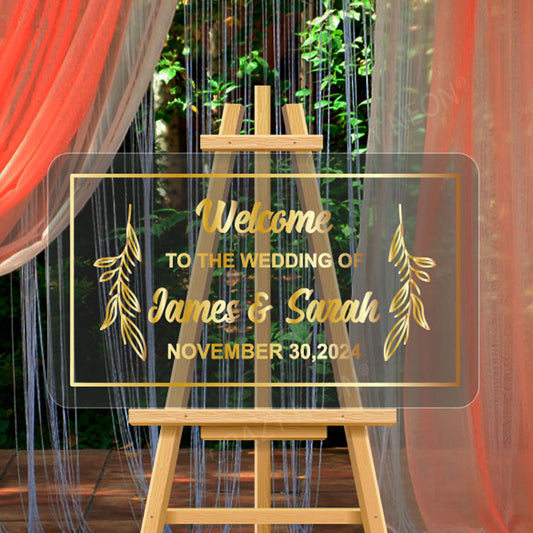 Clear Welcome Wedding Sign | Shape - 2