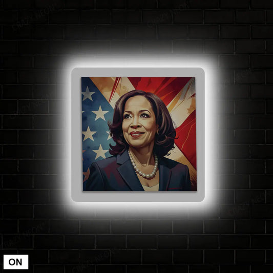 Kamala Harris for President Holo lit Acrylic Sign