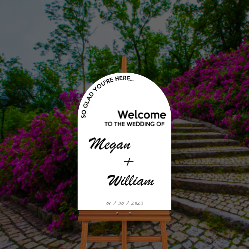 Personalized Wedding Welcome Sign | White Acrylic