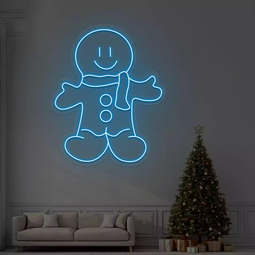 Smiling Gingerbread Neon Sign | Iceblue