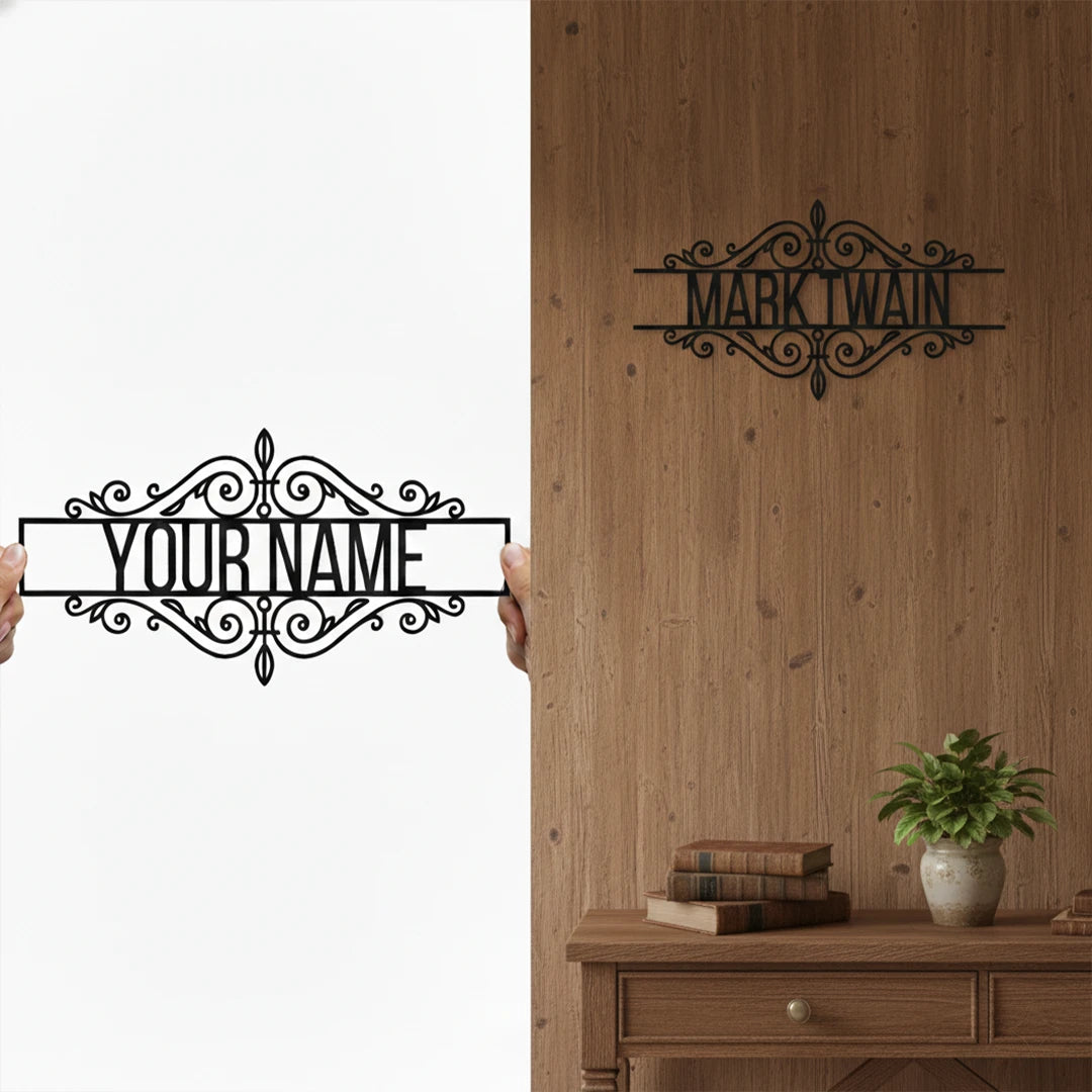 Personalized Ornate Metal Name Sign