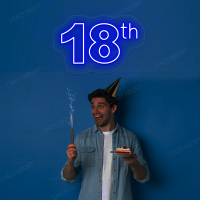 18 Neon Sign | Blue