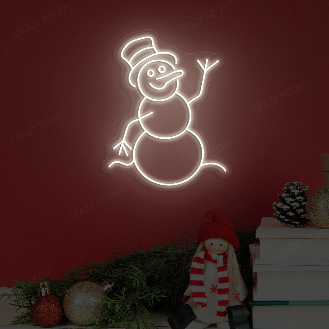 Jolly Snowman Neon Sign | Warmwhite
