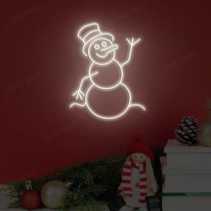 Jolly Snowman Neon Sign | Warmwhite
