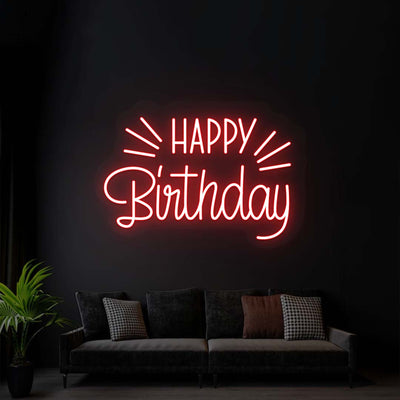 Happy Birthday Neon Sign | Red