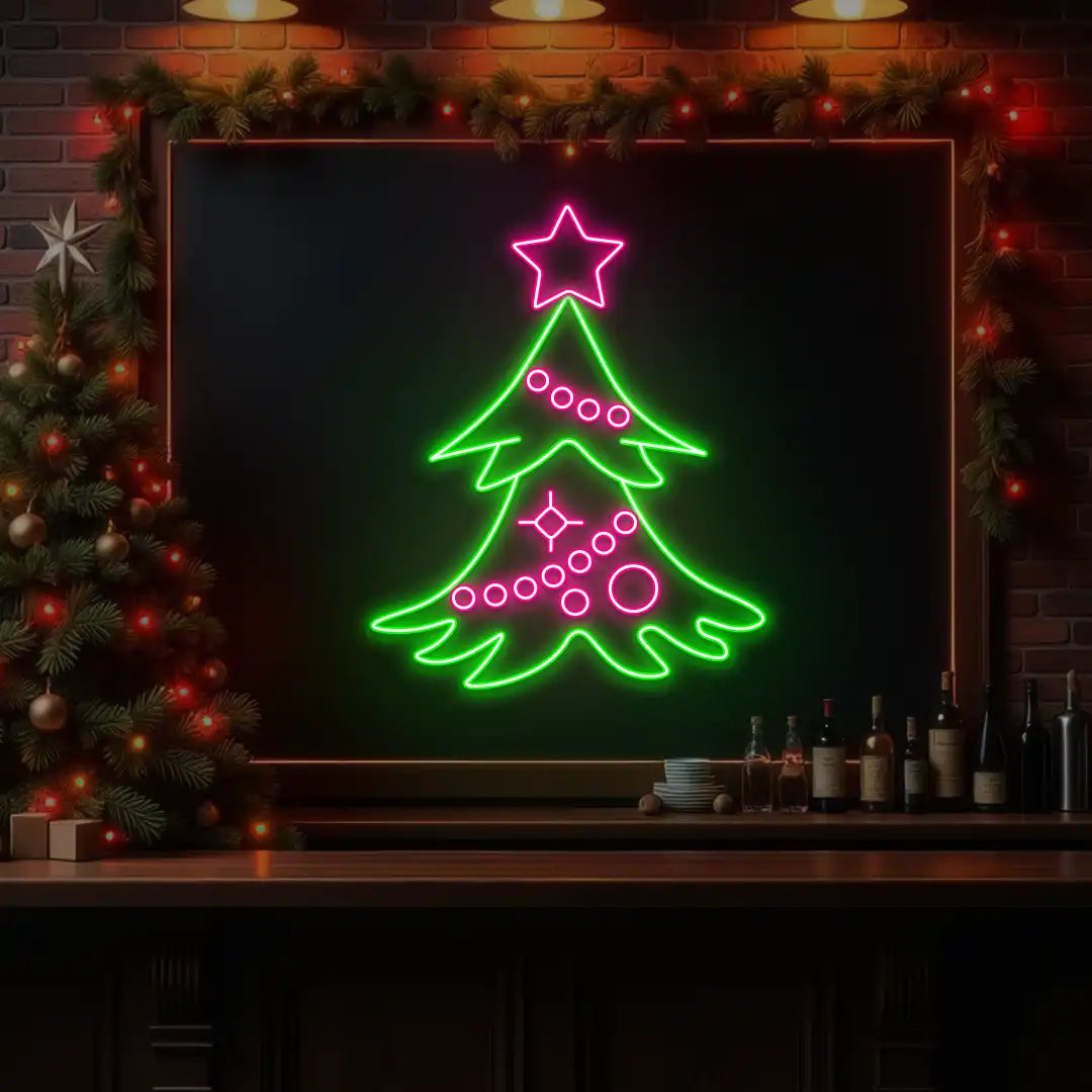 Starlight Christmas Tree Neon Sign | Pink