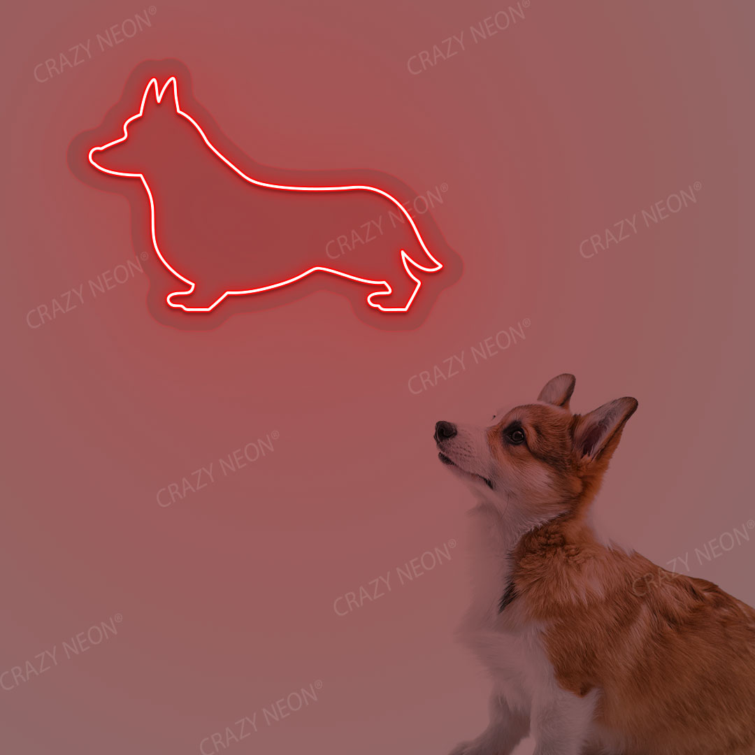 Welsh Corgi Dog Neon Sign | Red