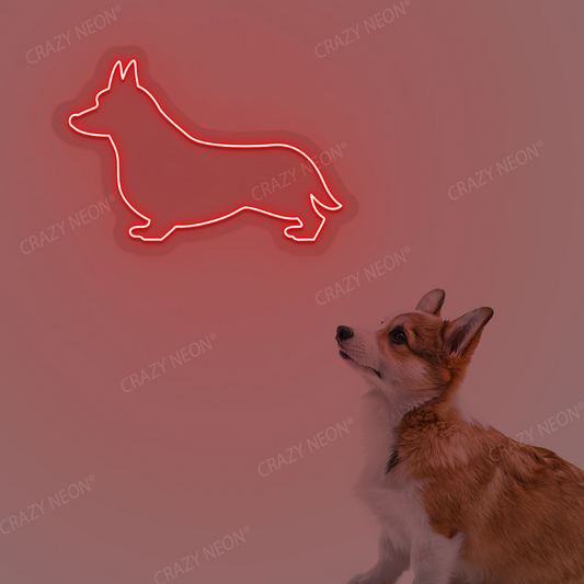 Welsh Corgi Dog Neon Sign | Red