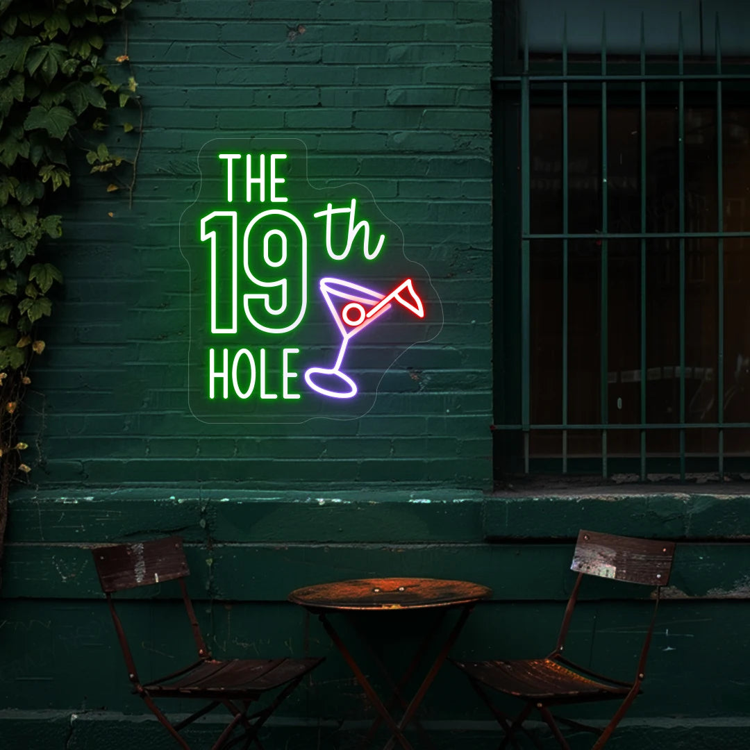 The 19th  Hole Golf Neon Sign | Red