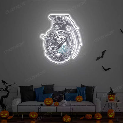 Deadly Diva Grenade Neon Artwork | White