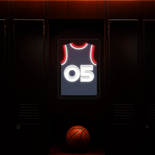 LA Jones Jr. 05 Jersey Basketball Neon Artwork