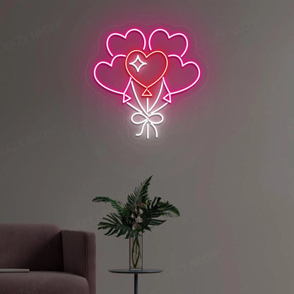 Happy valentine Day Heart Neon Sign | Pink 