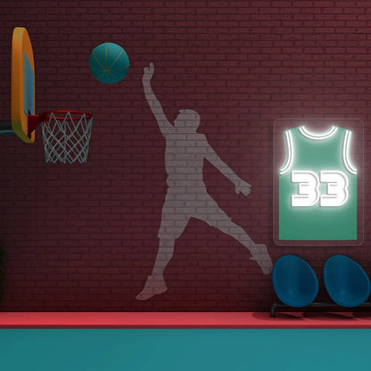 Boston Bird 33 Jersey Basketball Neon Artwork