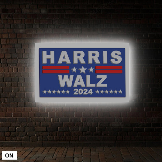 Harris Walz Holo Lit Acrylic Sign