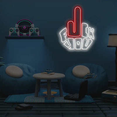 F*ck You Neon Artwork in Red Color