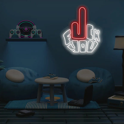 F*ck You Neon Artwork in Red Color