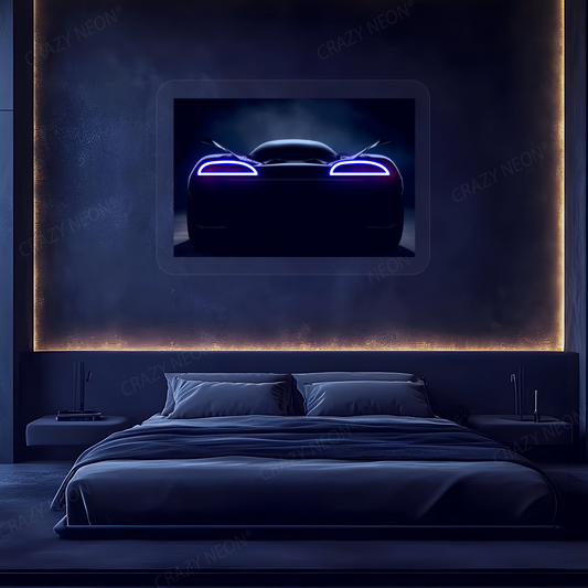 Backlight Glow Hypercar Neon Artwork | Blue
