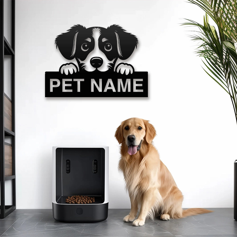 Golden Retriever Pet Personalized Metal Monogram in Black Color