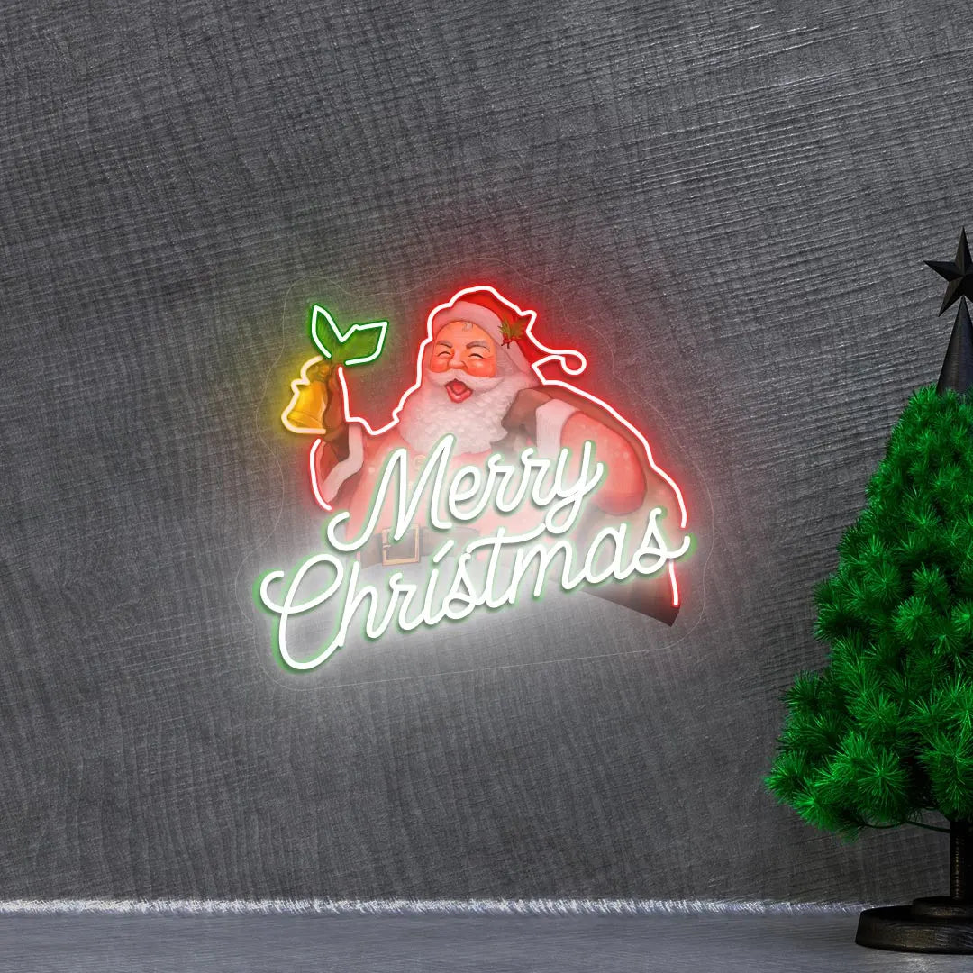 Merry Christmas Neon Artwork | white