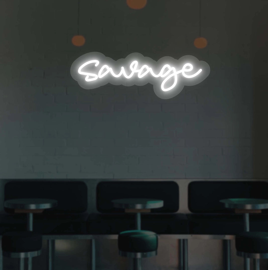Savage Neon Sign | White