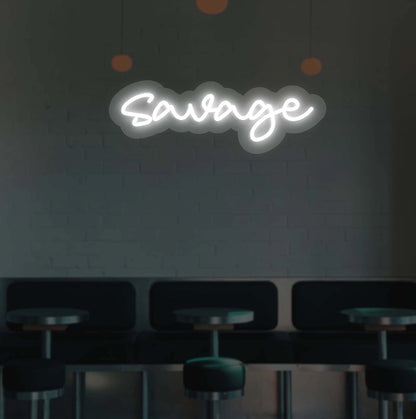 Savage Neon Sign | White