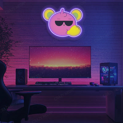 Slay Bear Neon Artwork | Purple