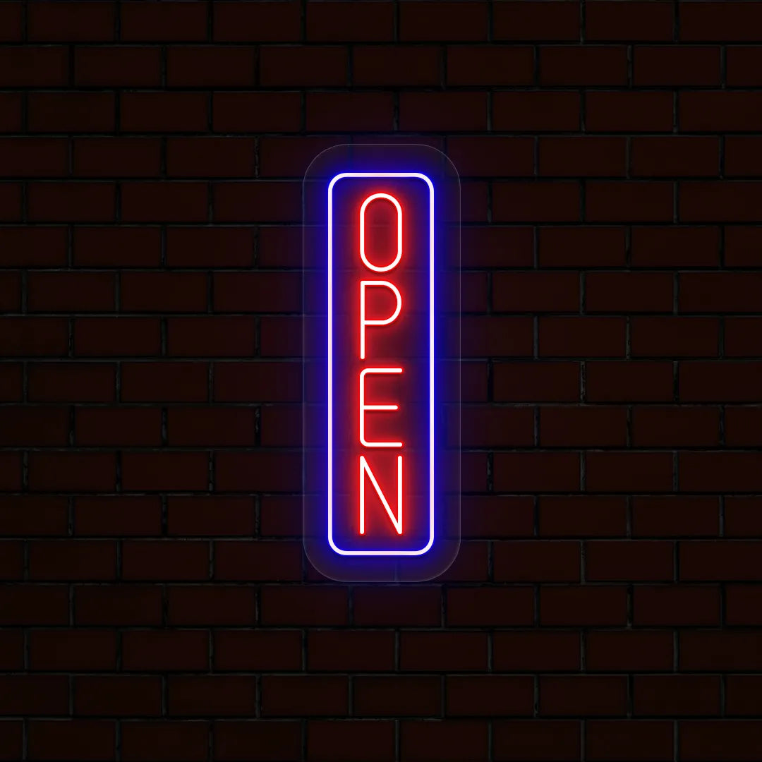 Vertical Open Neon Sign-Multicolor | CRAZY NEON® – Crazy Neon