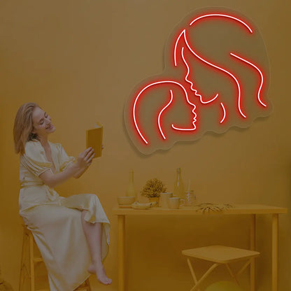 Mama & Me Neon Sign n Red color