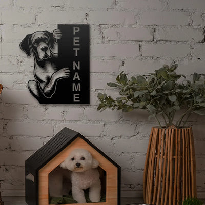 Great Dane Pet Personalized Metal Monogram in Black Finish