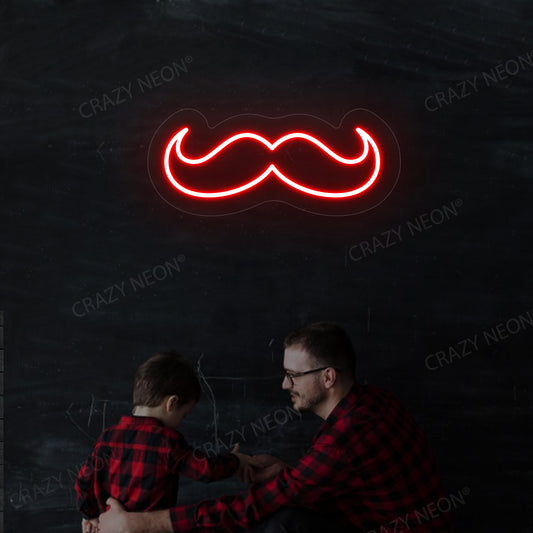 Moustache Neon Sign | Red