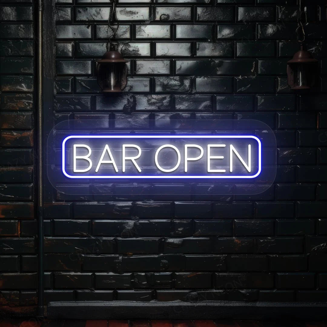 Bar Open sign | blue