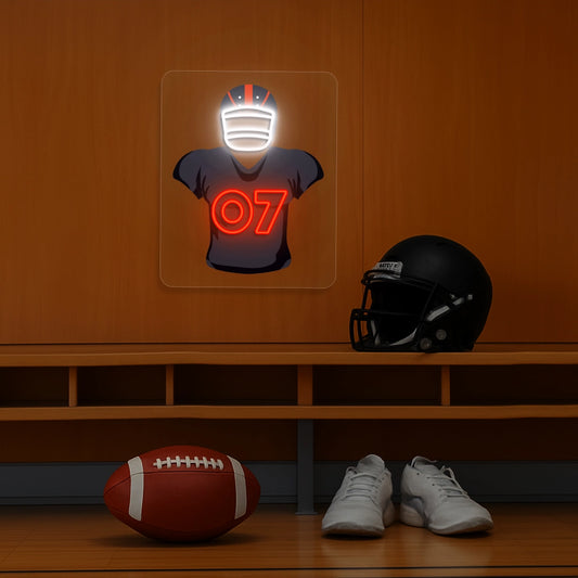 Houston Stroud 07 Jersey Football Neon Artwork