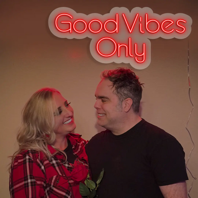 Good Vibes Only Sign in Red Color