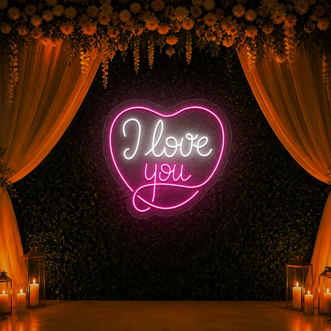 I Love You Forever Neon Sign in Pink color