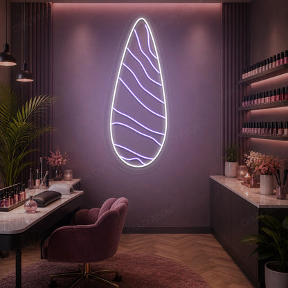 Silhouette Nail Neon Sign in Purple color
