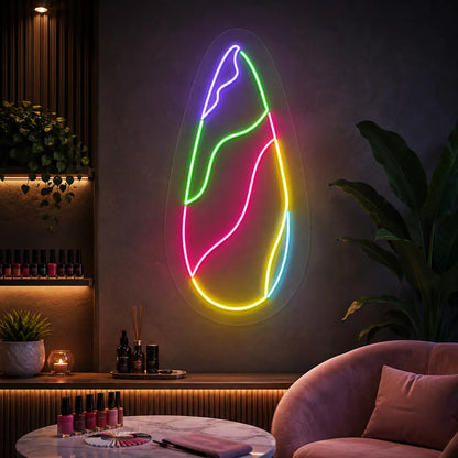 Prismatic Polish Nail Neon Sign in Multicolor