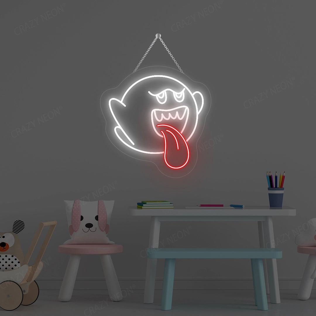 Cute Ghost Neon Sign | warmwhite