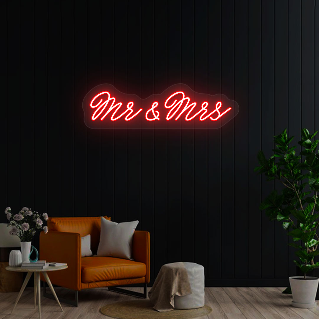 Mr Mrs Wedding Neon Sign